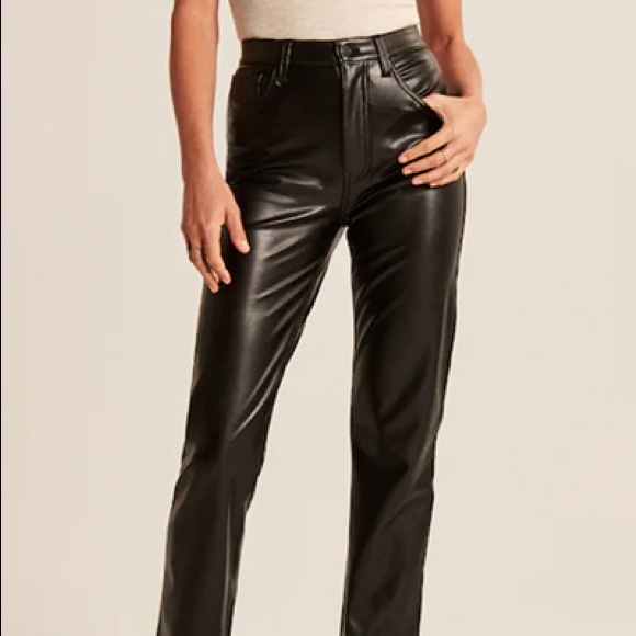 abercrombie leather straight pants